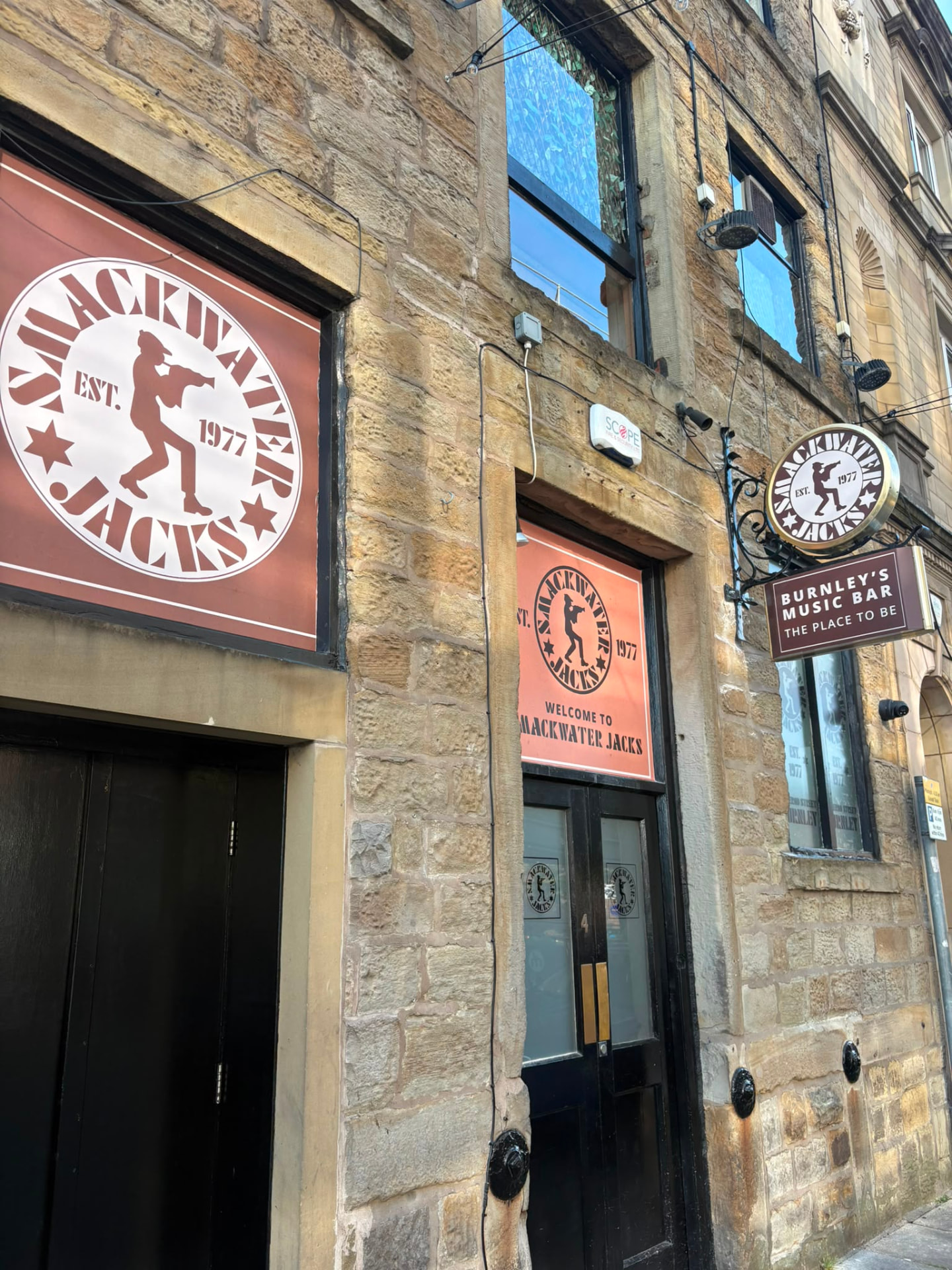 Completed Smackwater Jacks frontage with new boards and projection sign